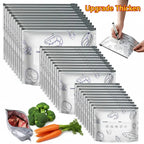 Reusable Stand-Up Food Storage Bags with Zipper Seal & Labels