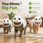 🦖 Glow-in-the-Dark Dinosaur Skeleton Cat Costume — Let Your Kitty Roar at Night! ✨