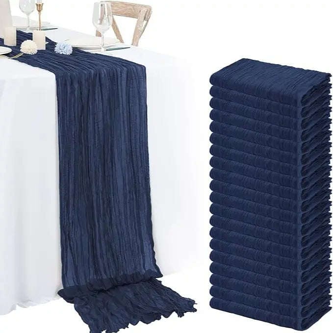 10 ft Sage Green Cheesecloth Table Runner for Weddings