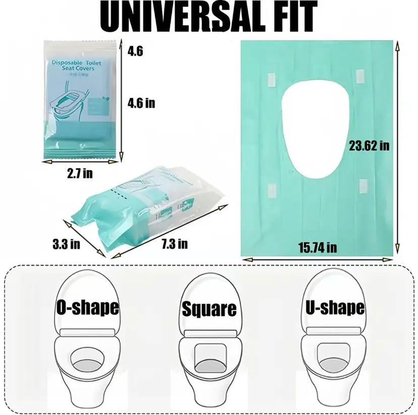 Disposable Waterproof Toilet Seat Covers, 16 x 24 in