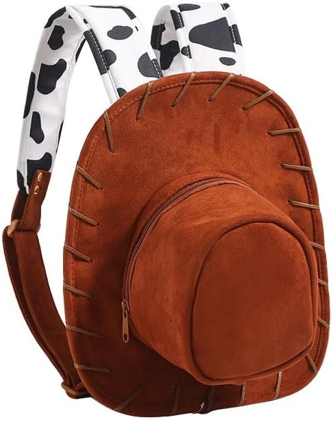 Cowboy Hat Backpack，Cosplay Toy Costume Backpacks with Adjustable Length Shoulder Strap,Bag for Birthday Party Gift(Brown)