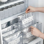 Reusable Stand-Up Food Storage Bags with Zipper Seal & Labels