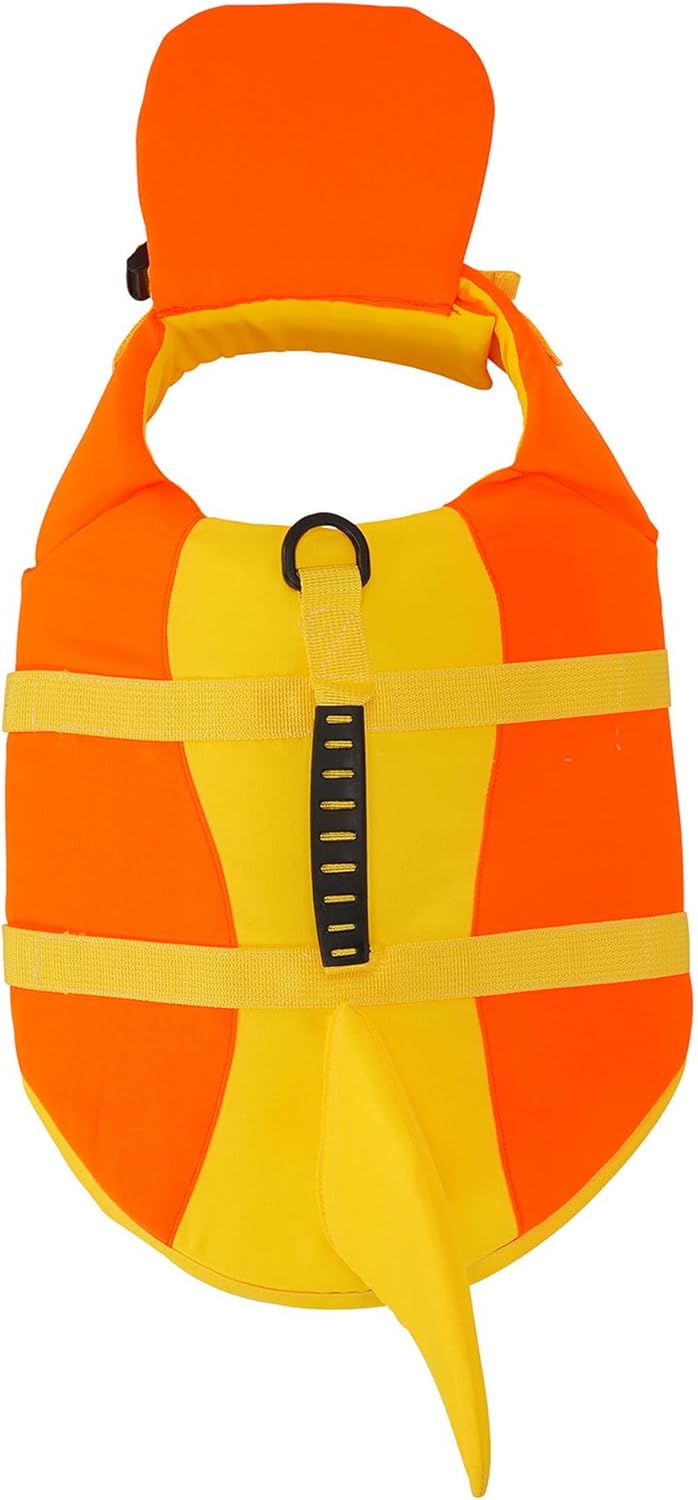 Shark Dog Life Jacket with Neck Support – Keep Your Dog Safe & Comfortable While Swimming, High Buoyancy Float Vest with Rescue Handle