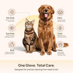 Pet Cleaning Gloves for Dogs & Cats – No-Rinse Grooming Wipes for Easy Fur & Paw Cleaning