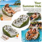 Adult Large Tropical Inflatable Water Sofa with Cup Holder