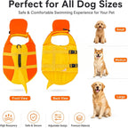 Shark Dog Life Jacket with Neck Support – Keep Your Dog Safe & Comfortable While Swimming, High Buoyancy Float Vest with Rescue Handle