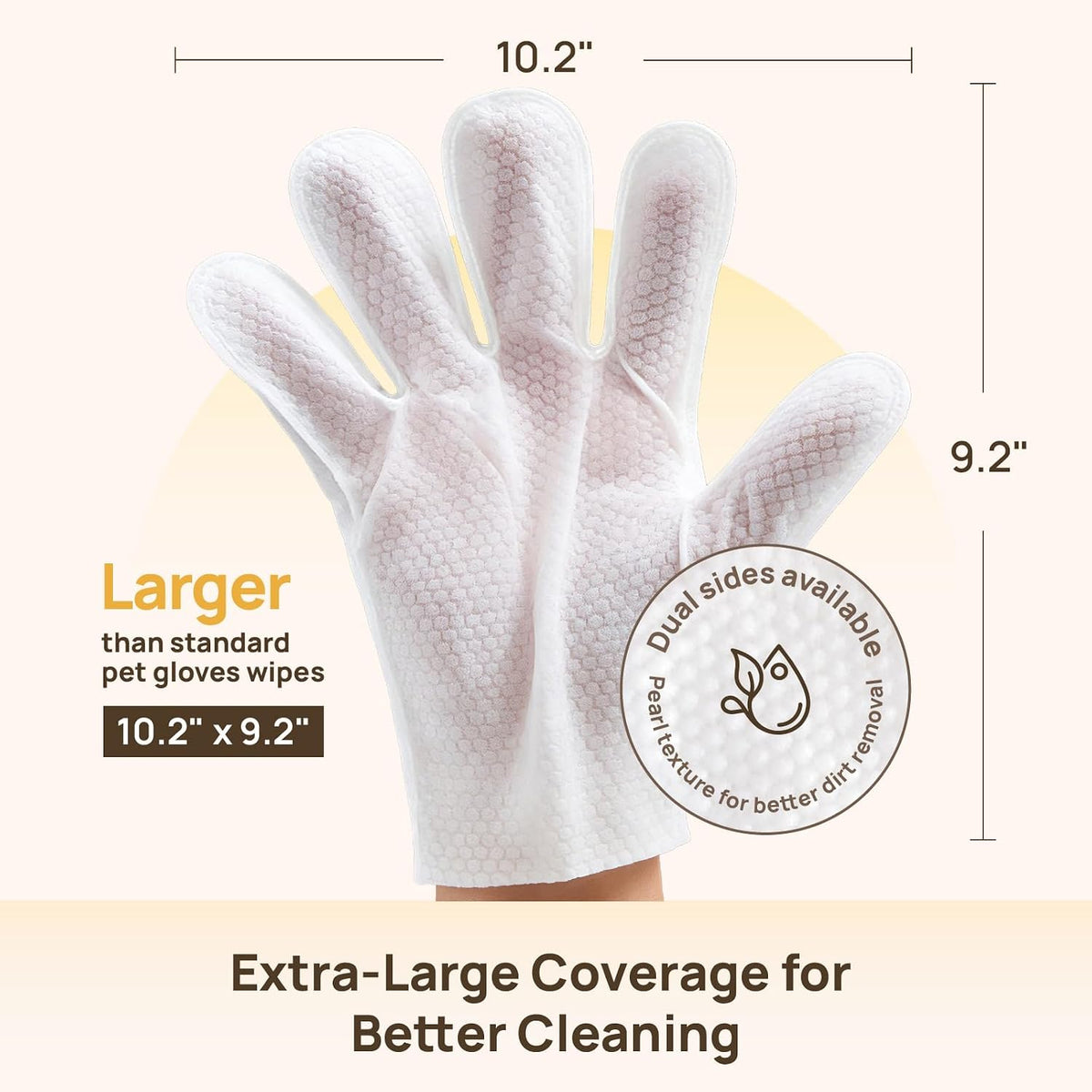 Pet Cleaning Gloves for Dogs & Cats – No-Rinse Grooming Wipes for Easy Fur & Paw Cleaning