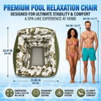 Adult Large Tropical Inflatable Water Sofa with Cup Holder