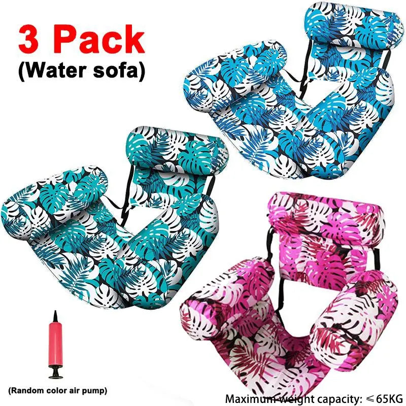 3 Pack-Inflatable Pool Hammock Lounge Chair