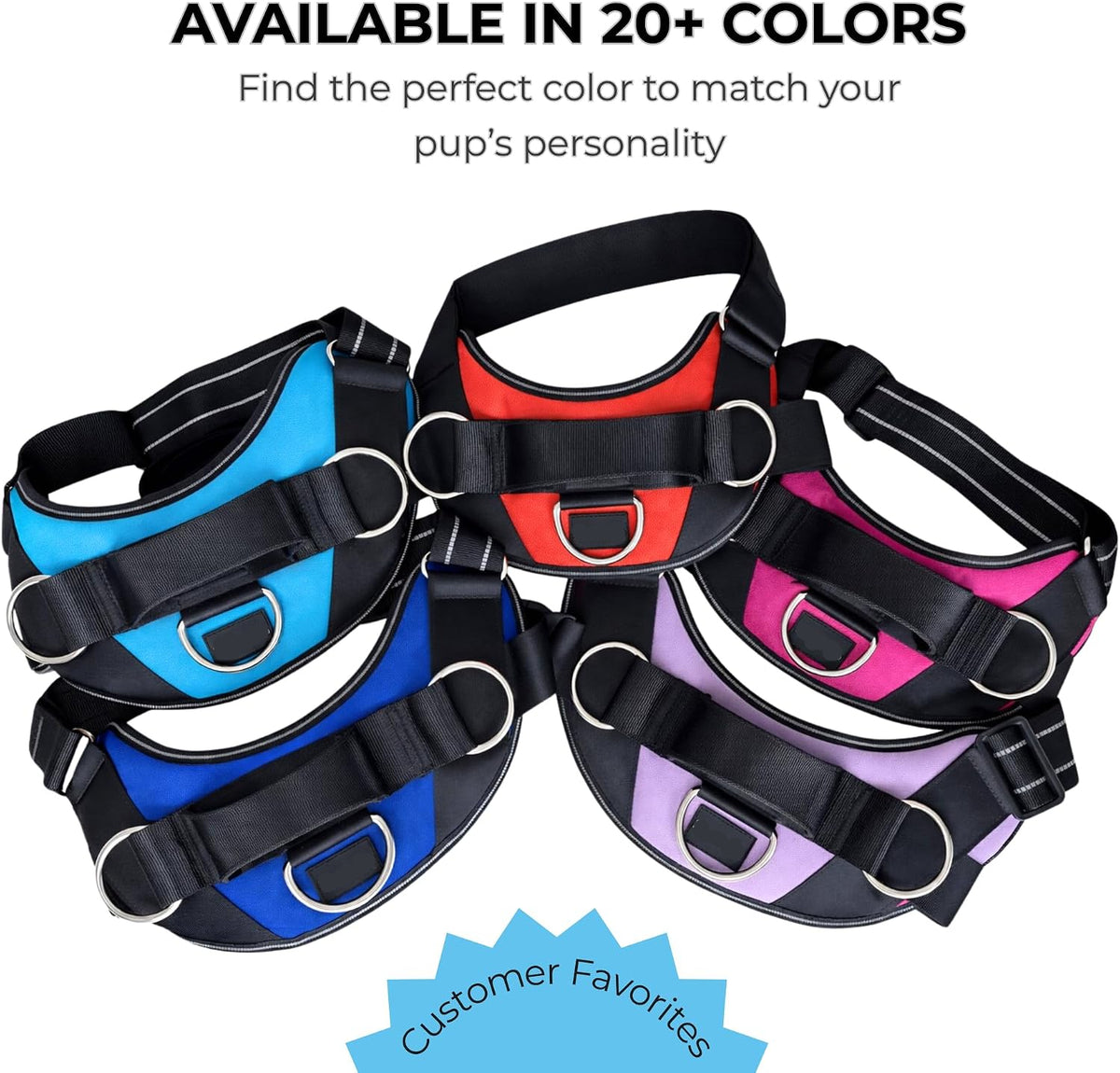 No-Pull Dog Harness | Comfortable Reflective Vest with 3 Leash Clips, No-Choke Design & Adjustable Fit for All Sizes