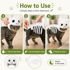 🦖 Glow-in-the-Dark Dinosaur Skeleton Cat Costume — Let Your Kitty Roar at Night! ✨