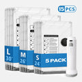 [2026 Upgraded] X7 Cordless Travel Vacuum Bag Set - 15 Pack Space Saver