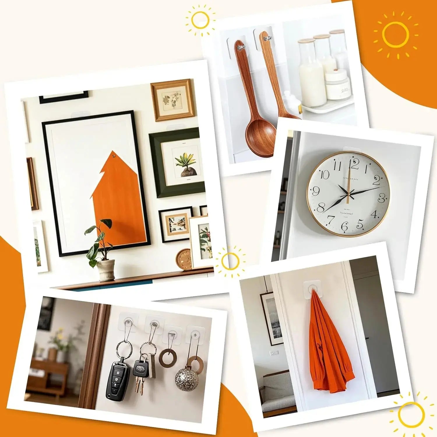 40-Piece Self-Adhesive Wall Frame Hooks