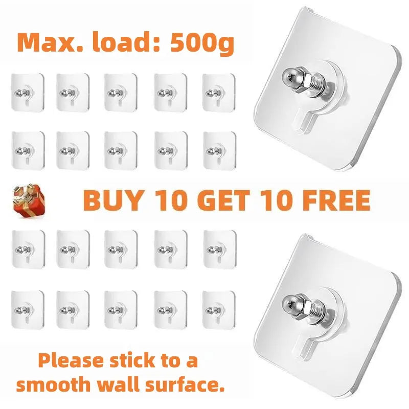 40-Piece Self-Adhesive Wall Frame Hooks