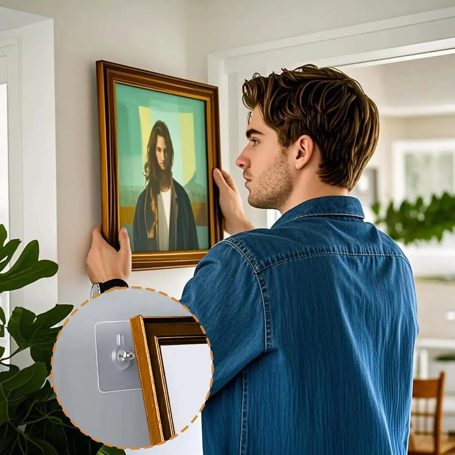 40-Piece Self-Adhesive Wall Frame Hooks