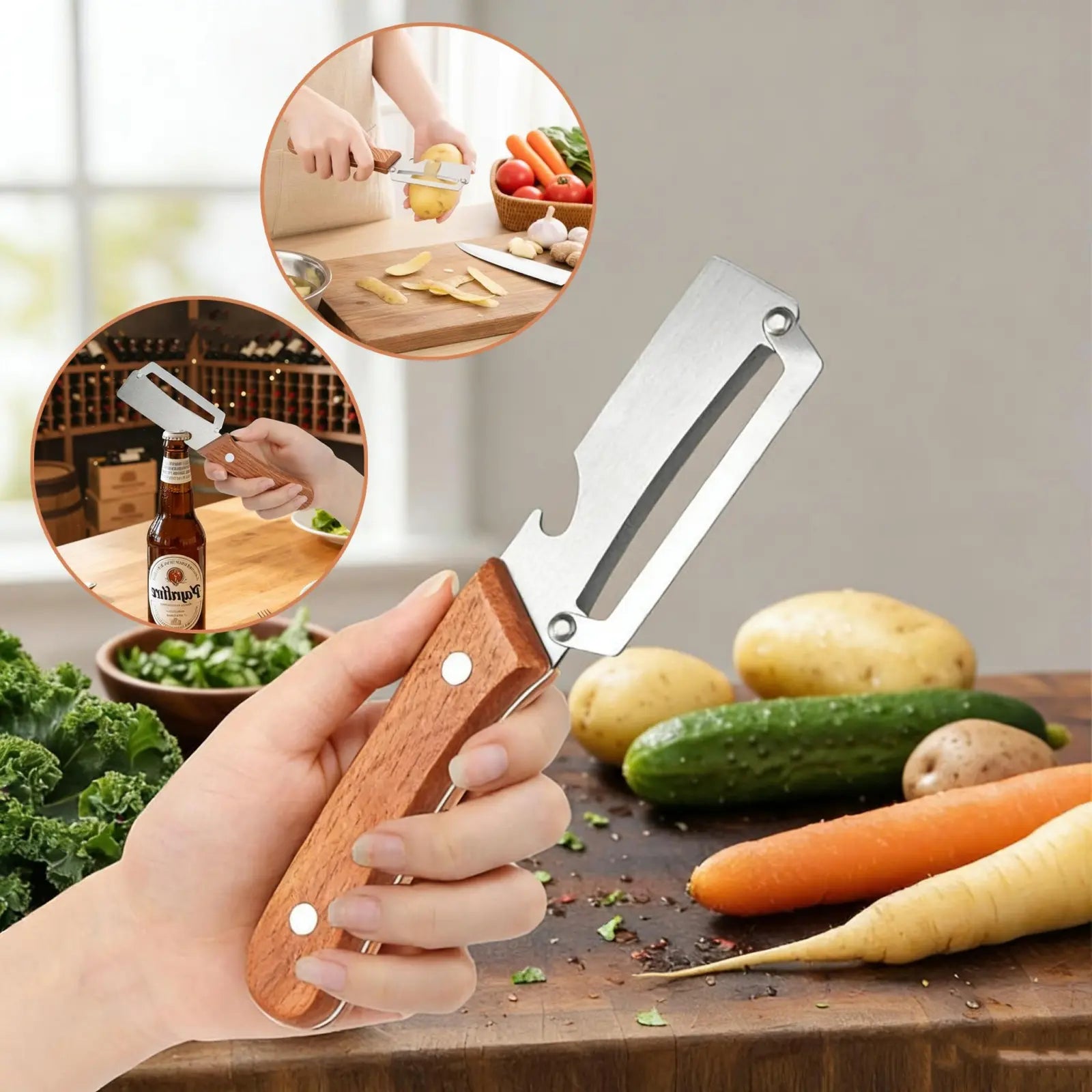 Fruit & Vegetable Peeler with Bottle Opener