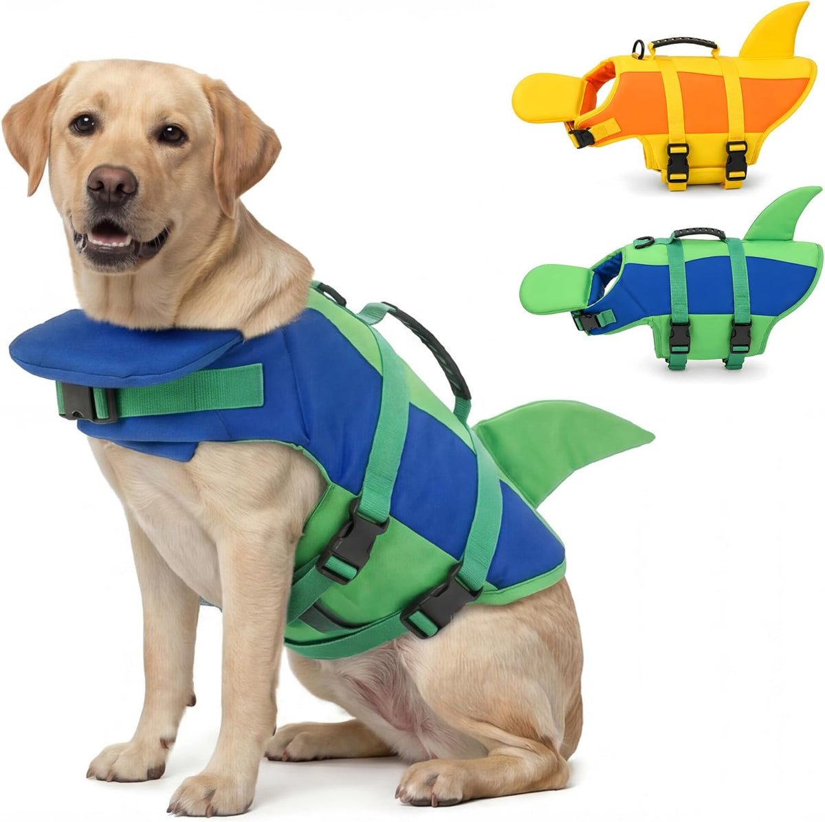 Shark Dog Life Jacket with Neck Support